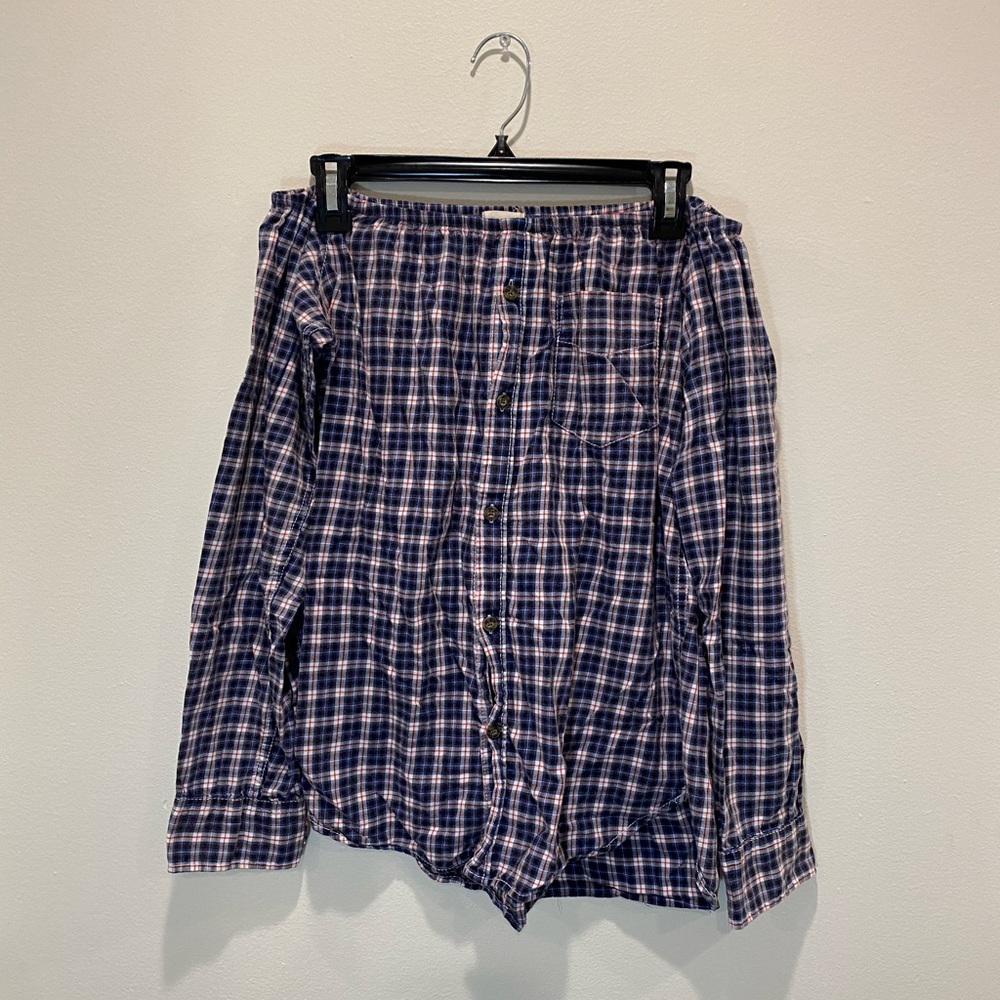Off the shoulder flannel shirt